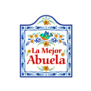 La Mejor Abuela Spanish Grandma Gift Idea Latino Regalo Blue Design Ceramic Cheeseboard Decorative 7.5 inches Trivet with Cork