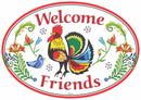 Welcome Ceramic Door Sign with Rooster Ceramic 8.5x6 inches Ceramic Door Sign with Raised Relief Artwork, 8.5 x 6 in