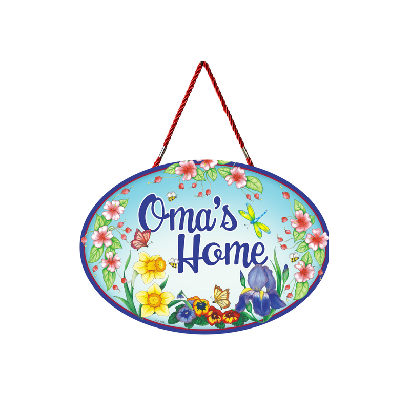 "Oma's Home" Decorative Oma Gift Idea Ceramic Door Sign