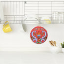 Round Ceramic Plaque Rosemaling