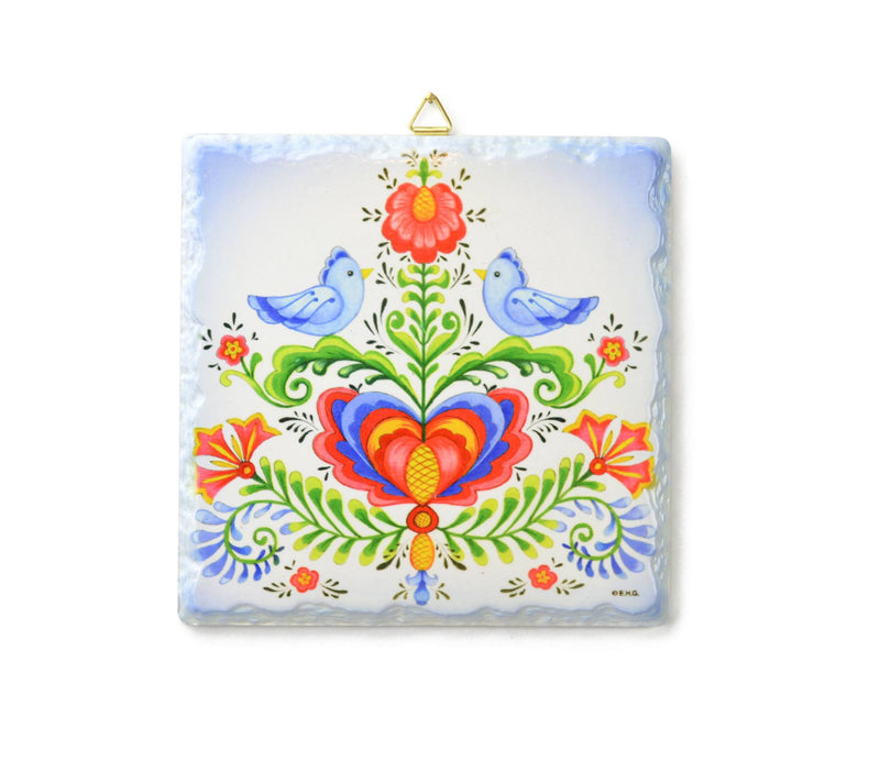 Ceramic Deluxe Plaque Lovebirds