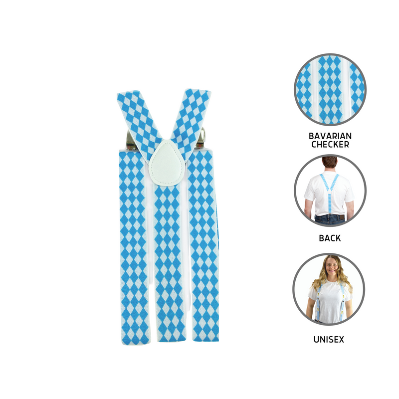 Oktoberfest Costume Suspenders Checkered