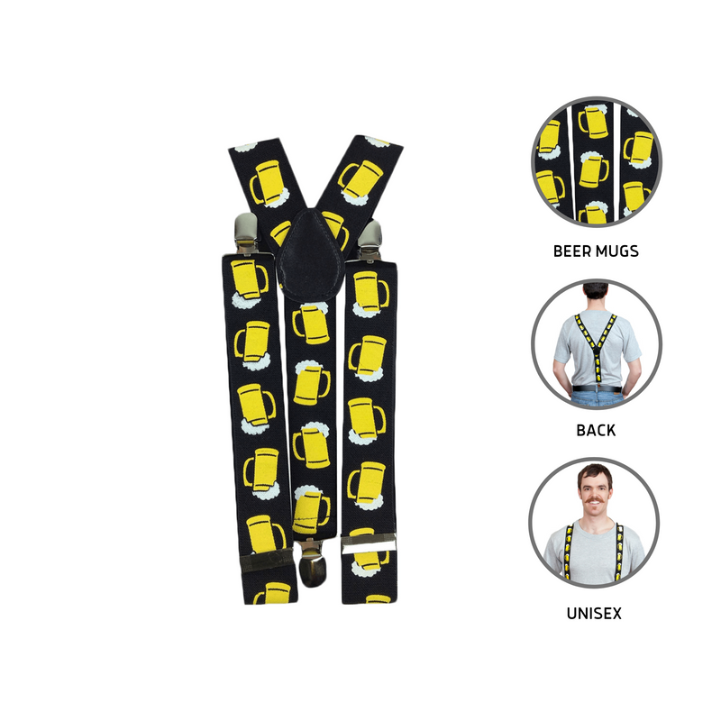 Oktoberfest Costume Suspenders Mugs