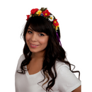 Harvest Flowers Polyester Garland Costume & Wedding Headband with Streamers
