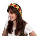 German Lace Flower Polyester Garland Costume & Wedding Headband with Streamers