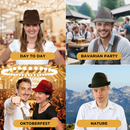 "German Hunter" Gray Hat Fedora And Edelweiss & Feather