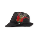 "German Hunter" Black Hat Fedora And Edelweiss & Feather