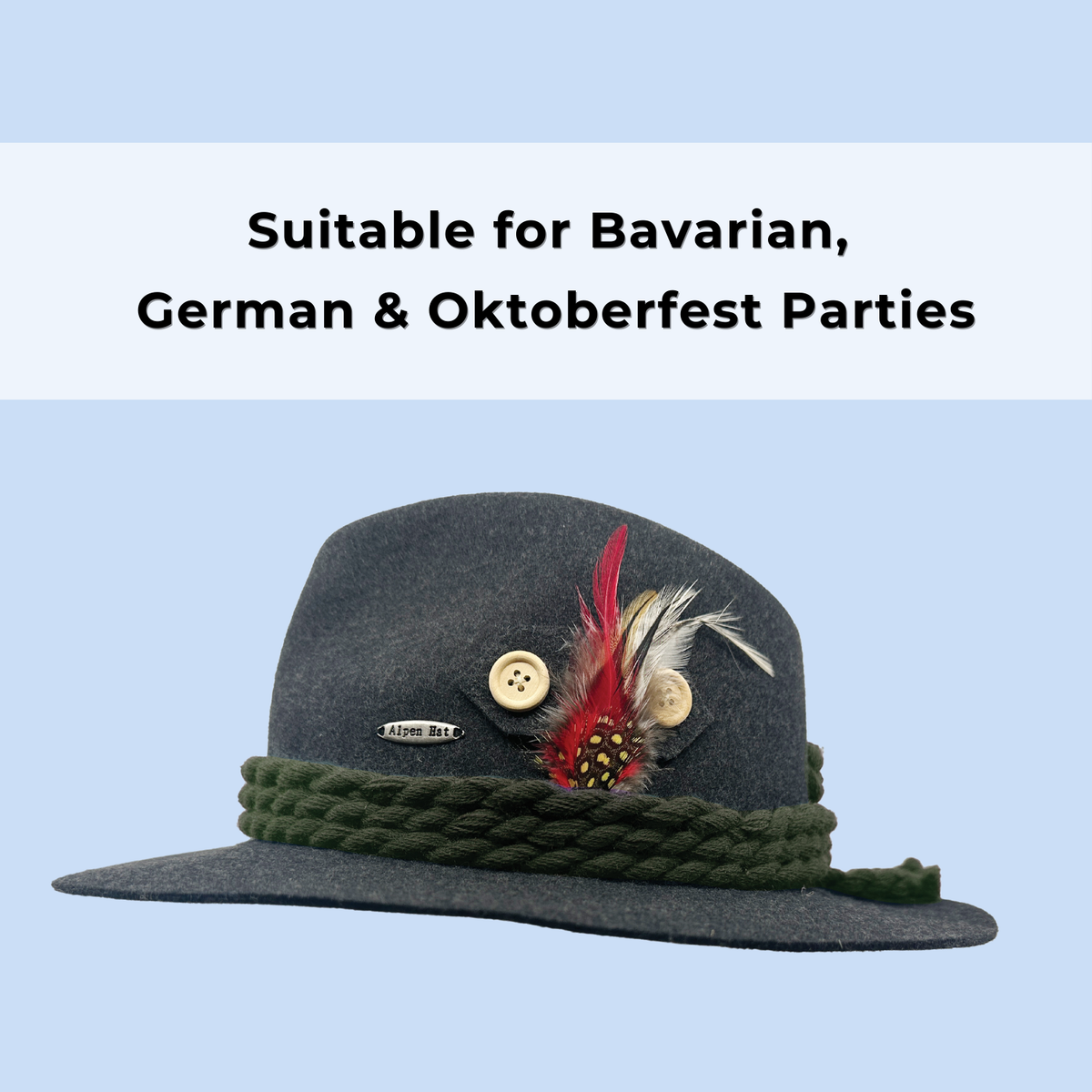 Gentlemen's Deluxe Forest Green German-Alpine Style Hat