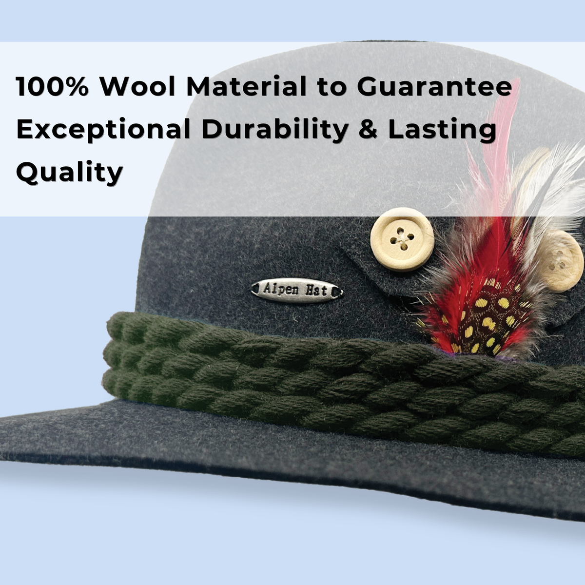 Gentlemen's Deluxe Forest Green German-Alpine Style Hat