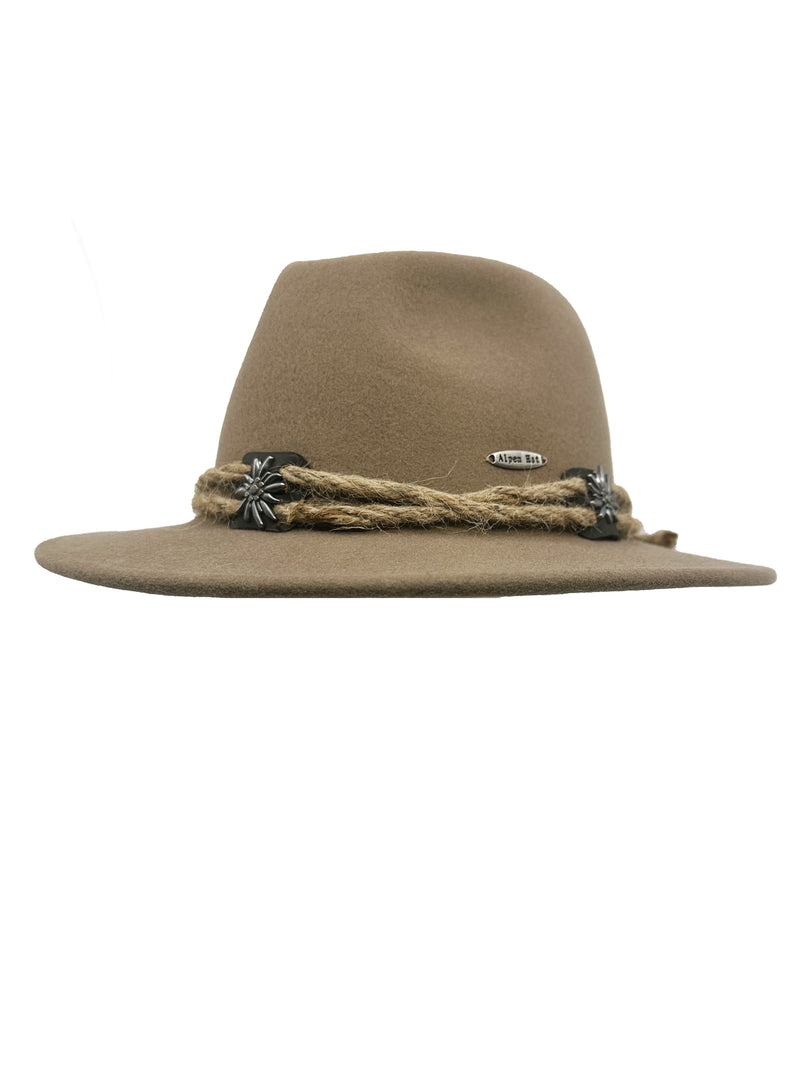 thumbnail image 2 of German Alpine Wool Hat - Charcoal Tyrolean Fedora For Oktoberfest & Bavarian Costumes 2 of 12