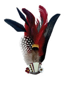 Feather Hat Pin German Accordian with Oktoberfest Banner Red Style German Hat Accessory