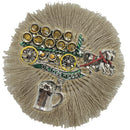 German Style Metal Hat Pin Fringe Beer Wagon Oktoberfest Banner Costume Accessory