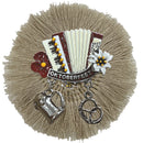 German Style Metal Hat Pin Fringe Accordian Oktoberfest Banner Costume Accessory
