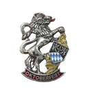German Themed Hat Pins With Metal Regal Lion Coat of Arms, Traditional German Costume Men Accessory with "Oktoberfest" Banner By Oktoberfest Haus