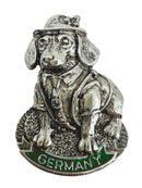 German Dachshund Collectible Metal Hat Pins with Metal Clasp For Men with "Germany" Banner for German Costume By Oktoberfest Haus