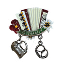 Accordian with Charms Collectible Metal Hat Pins with Metal Clasp For Men with "Germany" Banner for German Costume By Oktoberfest Haus