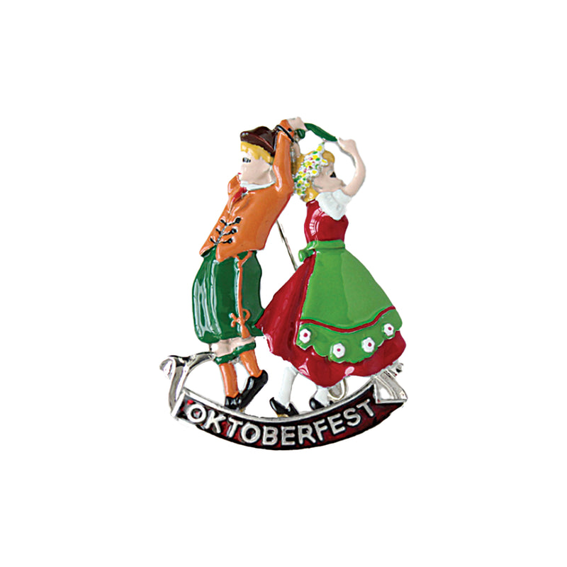 German Oktoberfest Dancers Metal Hat Pin