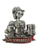 German Festival Lady Collectible Metal Hat Pins with Metal Clasp For Men with "Oktoberfest" Banner for German Costume By Oktoberfest Haus