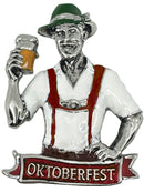 German Festival Man Collectible Colorful Metal Hat Pin with Metal Clasp For Men with "Oktoberfest" Banner for German Costume By Oktoberfest Haus