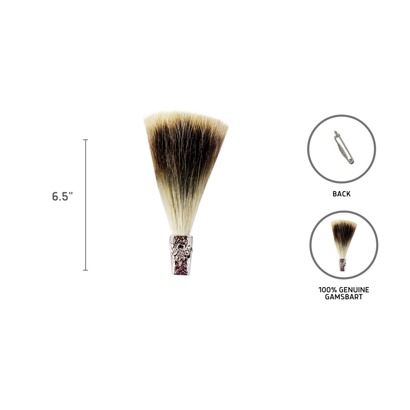 Hat Pin Gamsbart Brush with Edelweiss & Strap