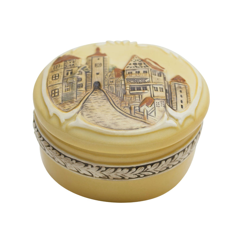 German Village Round Jewelry Box