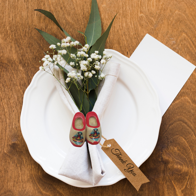 Wooden Shoes with Red Trim Magnetic Gift