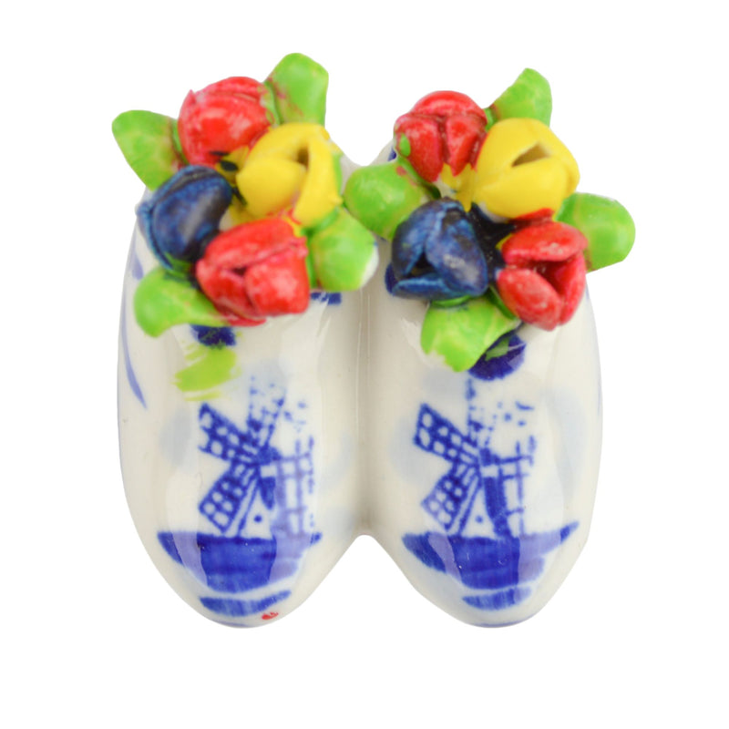Delft Wooden Shoes with Tulips Magnet Gifts