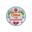 "Oma is the Greatest" Love Birds Magnet Plate German Gift