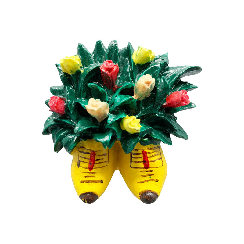 Wooden Shoes with Flowers Kitchen Magnet