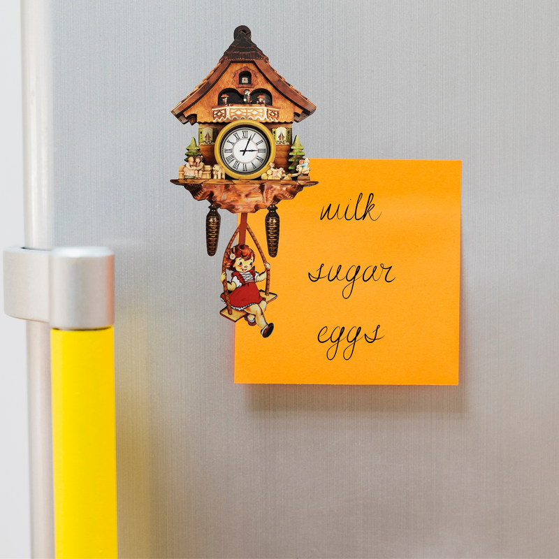 German Girl & Dog Cuckoo Clock Decorative Kitchen Magnet