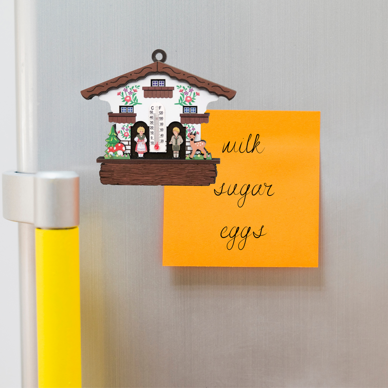German Cuckoo Clock Magnet Haus with Thermometer
