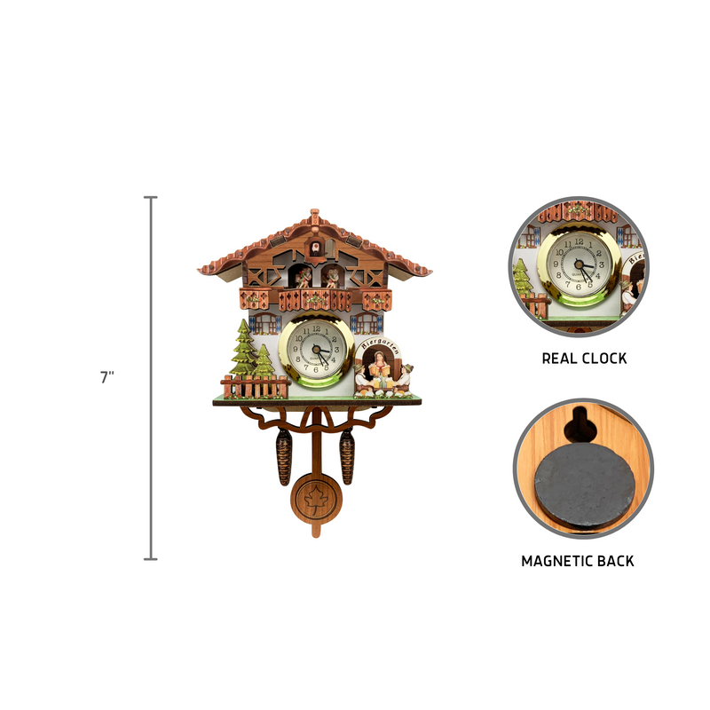 German Bier Garten Functioning Clock Fridge Magnet