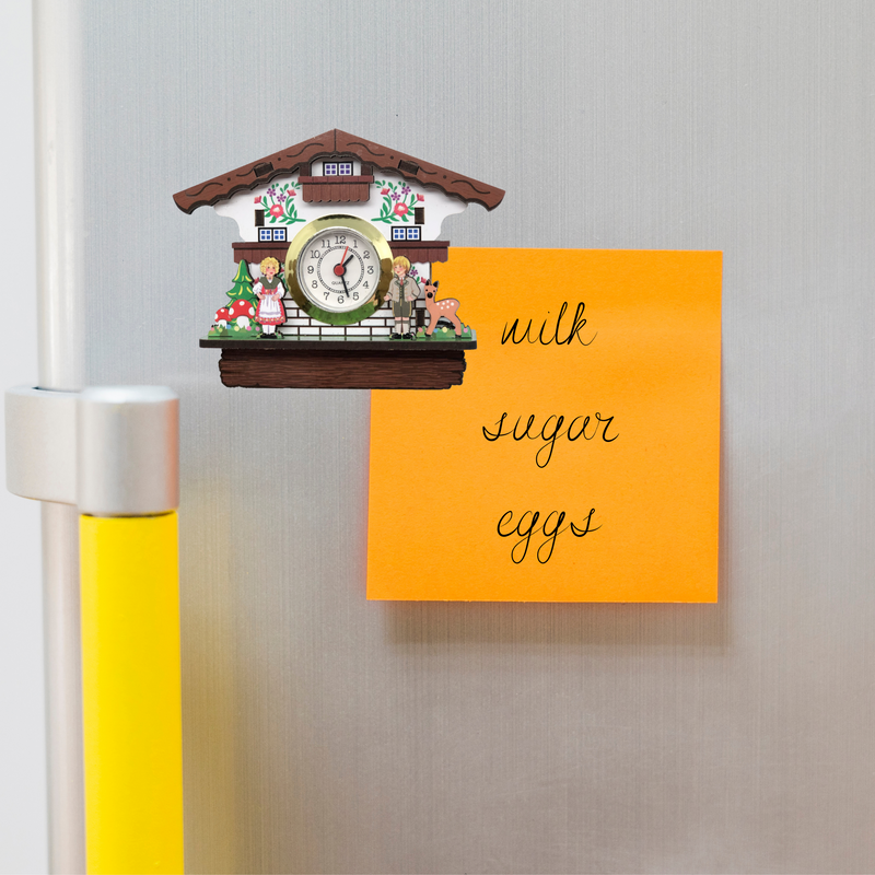 German Haus Magnet with Functioning Real Clock