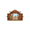German Kiss & European Village 3D Opening Doors Kitchen Magnet