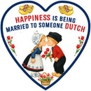 Heart Ceramic Magnet Tile Happiness is being Married to Someone Dutch