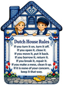 House Ceramic Ceramic Magnet Tile Embossed Dutch House Rules