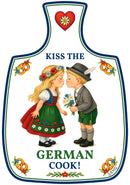 Cheeseboard Ceramic Magnet Tile Kiss the German Cook, decorative cheeseboard