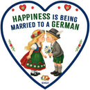Heart Ceramic Magnet Tile Happiness is being Married to Someone German