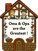 House Ceramic Magnet Tile Embossed Greatest Oma & Op, German