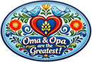 Oma & Opa Are The Greatest Embossed Oval Ceramic Magnet Tile, German