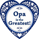 Opa Is The Greatest Embossed Heart Ceramic Magnet Tile, German