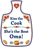 Cheeseboard Ceramic Magnet Tile Kiss the German Cook, decorative cheeseboard