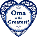Heart Ceramic Magnet Tile Greatest Oma is the Greatest Blue Design, German
