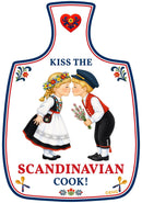 Cheeseboard Ceramic Magnet Tile Kiss the Scandinavian Cook, decorative cheeseboard, Swedish