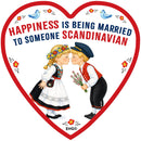Heart Ceramic Magnet Tile Happiness is being Married to Someone Scandinavian, Swedish