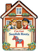 House Ceramic Magnet Tile Embossed I've Got Swedish Roots, Scandinavian