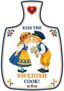 Cheeseboard Ceramic Magnet Tile Kiss the Swedish Cook, decorative cheeseboard, Scandinavian