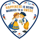 Heart Ceramic Magnet Tile Happiness is being Married to Someone Swedish, Scandinavian