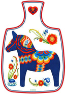 Cheeseboard Ceramic Magnet Tile Embossed Blue Swedish Dala Horse, decorative cheeseboard, Scandinavian