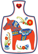Cheeseboard Ceramic Magnet Tile Embossed Red Swedish Dala Horse, decorative cheeseboard, Scandinavian